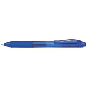 Pentel® EnerGel-X Gel Pen, Retractable, Medium 0.7 mm, Blue Ink, Blue Barrel, Dozen 