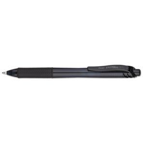 Pentel® EnerGel-X Gel Pen, Retractable, Bold 1 mm, Black Ink, Smoke Barrel, Dozen 