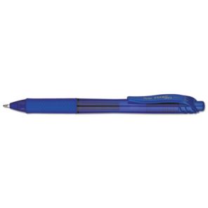 Pentel® EnerGel-X Gel Pen, Retractable, Bold 1 mm, Blue Ink, Translucent Blue Barrel, Dozen 