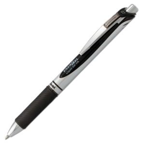Pentel® EnerGel RTX Gel Pen, Retractable, Medium 0.7 mm, Black Ink, Black/Gray Barrel 