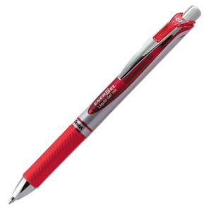 Pentel® EnerGel RTX Gel Pen, Retractable, Medium 0.7 mm, Red Ink, Red/Gray Barrel 