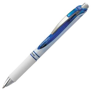 Pentel® EnerGel RTX Gel Pen, Retractable, Medium 0.7 mm, Blue Ink, White/Blue Barrel 