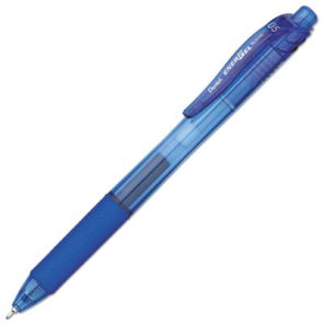 Pentel® EnerGel-X Gel Pen, Retractable, Fine 0.5 mm Needle Tip, Blue Ink, Blue Barrel, Dozen 