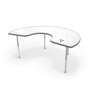 Hierarchy Activity Kidney Table + Porcelain Steel Top – Platinum Legs