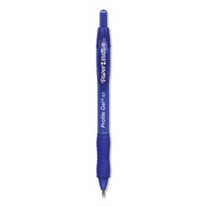 Paper mate® Profile Gel Pen, Retractable, Medium 0.7 mm, Blue Ink, Translucent Blue Barrel, 36/Pack