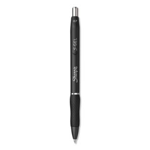 Sharpie® s-gel S-Gel High-Performance Gel Pen, Retractable, Medium 0.7 mm, Black Ink, Black Barrel, Dozen 