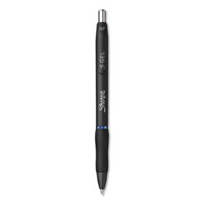 Sharpie® s-gel S-Gel High-Performance Gel Pen, Retractable, Medium 0.7 mm, Blue Ink, Black Barrel, Dozen 