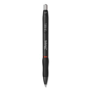 Sharpie® s-gel S-Gel High-Performance Gel Pen, Retractable, Medium 0.7 mm, Red Ink, Black Barrel, Dozen 