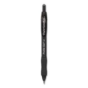 Paper mate® Profile Gel Pen, Retractable, Medium 0.7 mm, Black Ink, Translucent Black Barrel, Dozen 
