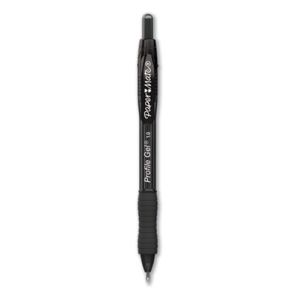 Paper mate® Profile Gel Pen, Retractable, Bold 1 mm, Black Ink, Translucent Black Barrel, Dozen
