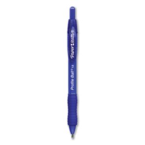 Paper mate® Profile Ballpoint Pen, Retractable, Bold 1 mm, Blue Ink, Translucent Blue Barrel, Dozen