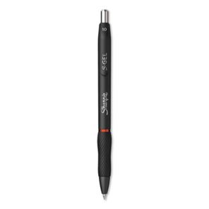 Sharpie® s-gel S-Gel High-Performance Gel Pen, Retractable, Bold 1 mm, Red Ink, Black Barrel, Dozen 