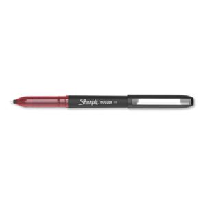 Sharpie® roller Professional Design Roller Ball Pen, Stick, Fine 0.5 mm, Red Ink, Black Barrel, Dozen 