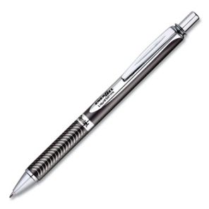 Pentel® EnerGel Alloy RT Gel Pen, Retractable, Medium 0.7 mm, Black Ink, Black Barrel 