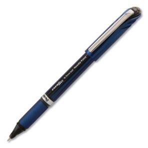 Pentel® EnerGel NV Gel Pen, Stick, Fine 0.5 mm Needle Tip, Black Ink, Gray Barrel, Dozen 