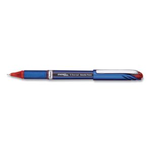 Pentel® EnerGel NV Gel Pen, Stick, Fine 0.5 mm Needle Tip, Red Ink, Red Barrel, Dozen 