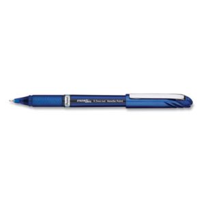 Pentel® EnerGel NV Gel Pen, Stick, Fine 0.5 mm Needle Tip, Blue Ink, Blue Barrel, Dozen 
