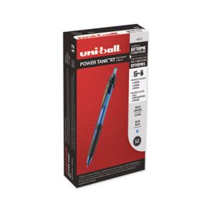 Uni-ball® Power Tank RT Ballpoint Pen, Retractable, Bold 1 mm, Blue Ink, Translucent Blue Barrel, Dozen 