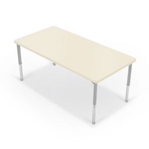 Hierarchy Activity Rectangle Table (6030) – Platinum Legs (Neutral Weft + Matching Edge)