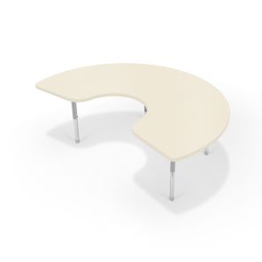 Hierarchy Activity Kidney Table – Platinum Legs (Neutral Weft + Matching Edge)
