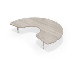 Hierarchy Activity Kidney Table – Platinum Legs (Youth Height) (Grey Elm + Matching Edge)