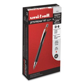 Uni-ball® Jetstream Retractable Ballpoint Pen, Bold 1 mm, Red Ink, Black Barrel 