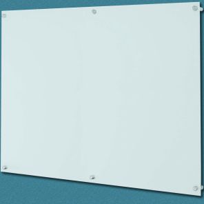 ClearVision™ Elegant Stand-Off Mounting Glass Markerboards 6mm Magnetic 48