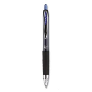 Uni-ball® Signo 207 Gel Pen, Retractable, Bold 1 mm, Blue Ink, Black/Blue Barrel, Dozen 