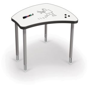 Hierarchy Shapes Desk Whiteboard Porcelain Top (Platinum Legs)