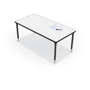Hierarchy Activity Table Whiteboard Porcelain Top 6030 Rectangle (Black Legs)