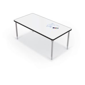 Hierarchy Activity Table Whiteboard Porcelain Top 6030 Rectangle (Platinum Legs)