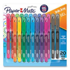 Paper mate® InkJoy Gel Pen, Stick, Medium 0.7 mm, Assorted Ink and Barrel Colors, 20/Pack