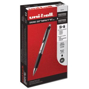 Uni-ball® 207 Impact Gel Pen, Retractable, Bold 1 mm, Black Ink, Black Barrel 