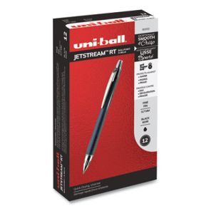Uni-ball® Jetstream Retractable Ballpoint Pen, Fine 0.7 mm, Black Ink, Blue Barrel 