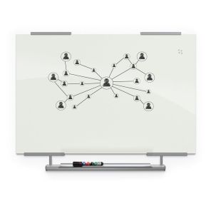 Visionary Glass Board + Exo Tray System – Gloss White 47.2