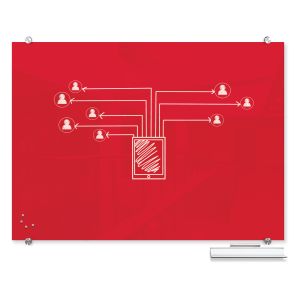 Visionary Hierarchy Magnetic Glass Dry Erase Board – Red 36