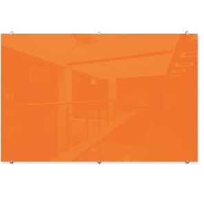 Visionary Hierarchy Magnetic Glass Dry Erase Board – Orange 48