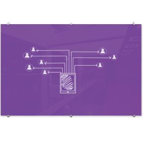 Visionary Hierarchy Magnetic Glass Dry Erase Board – Purple 48