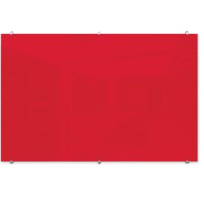 Visionary Hierarchy Magnetic Glass Dry Erase Board – Red 48
