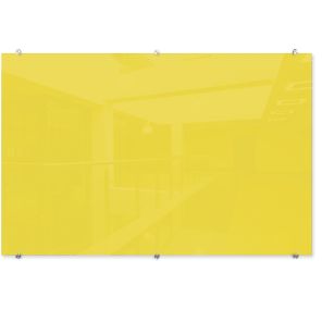 Visionary Hierarchy Magnetic Glass Dry Erase Board – Yellow 48