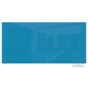 Visionary Hierarchy Magnetic Glass Dry Erase Board – Blue 48