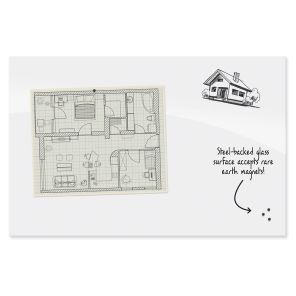 Insight Low Iron Magnetic Glass Whiteboard – Gloss White 47.2