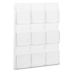 Safco® Reveal Clear Literature Displays, 9 Compartments, 30w x 2d x 36.75h, Clear 