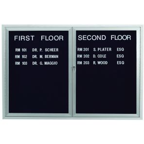Enclosed Letterboard Cabinets Satin Anodized Aluminium 36