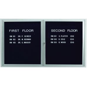 Enclosed Letterboard Cabinets Satin Anodized Aluminium 36