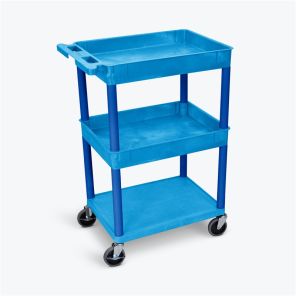 Luxor Workspaces Top/Middle Tub and Flat Bottom Shelf Cart