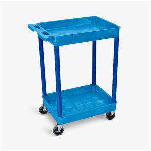 Luxor Workspaces Tub Cart - Two Shelves
