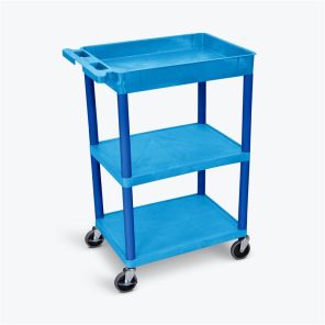 Luxor Workspaces Tub Top and Flat Middle/Bottom Shelf Cart
