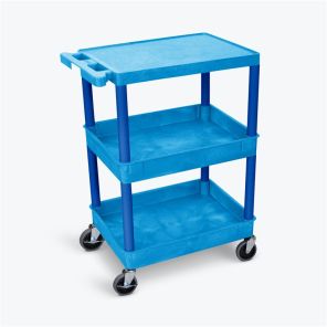 Luxor Workspaces Flat Top and Tub Middle/Bottom Shelf Cart