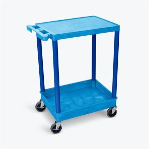 Luxor Workspaces Flat Top and Tub Bottom Shelf Cart